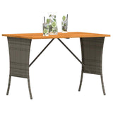 Garden Table with Acacia Wood Top Grey 105x75x72 cm Poly Rattan 4104139