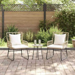 Garden Dining Set 3 pcs Brown and Cream Poly rattan, steel 42010353