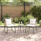 Garden Dining Set 3 pcs Brown and Cream Poly rattan, steel 42010353