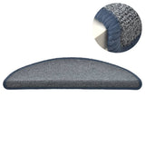 Stair Mats 15 pcs 56x17x3 cm Light Grey and Blue Half Round 322374