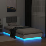 ZNTS Bed Frame with LED without Mattress White 90x200 cm 3210031