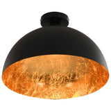 Ceiling Lamps 2 pcs Black and Gold Semi-spherical E27 50873