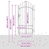 Garden Gate with Lock Woerden Grey 200 x 100 cm Steel 42008901