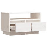 TV Cabinet White 60x35x37 cm Solid Wood Pine 813426