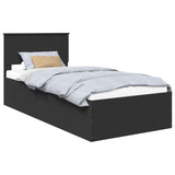 Bed Frame with Headboard Black 100 x 200 cm Engineered Wood 3408698