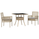 Garden Dining Set 3 pcs Beige Poly rattan 3334929