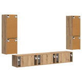 TV Cabinet Set Wall-mounted 4 pcs Artisan Oak Engineered Wood 3409050