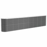 Garden Raised Bed Galvanised Steel 332x40x68 cm Anthracite 318911