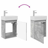 Bathroom Vanity Unit with Tap Concrete Grey 45.5 x 22.5 x 84 cm 889504