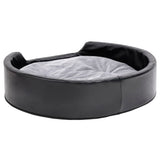 Dog Bed Black and Grey 79x70x19 cm Plush and Faux Leather 171254