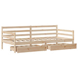 Daybed with Drawers without Mattress 90x200 cm Solid Wood 3302059