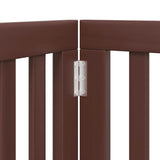 Dog Gate with Door Foldable 12 Panels Brown 600 cm Poplar Wood 3155663