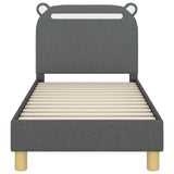 Toddler Bed Frame with Headboard Dark Grey 70 x 140 cm Fabric 42011205