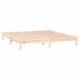 LED Bed Frame without Mattress 150x200 cm King Size King Size Solid Wood 820611