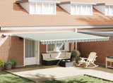 Retractable Awning Green and White 450 x 350 cm 3331186