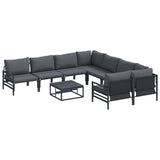 Garden Sofa Set with Cushion 9 pcs Anthracite Steel 3378971