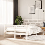 3101284 Bed Frame without Mattress White Solid Wood 140x200 cm
