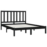Bed Frame without Mattress Black Solid Wood Pine 140x190 cm 3105144