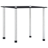 Nesting Table Set of 3 Black Tempered glass and aluminium 3 sizes 249527