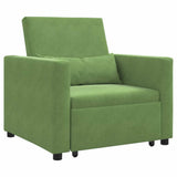 Pull out Sofa Bed Single Light green 90 x 165 x 87 cm Velvet 42002700