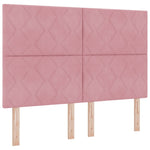 ZNTS Bed Frame Pink 140x200 cm Velvet 3345016