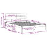 Bed Frame with Headboard White 150 x 200 cm Solid Pine wood 872159