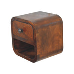 Extra Mini Curved Chestnut Bedside with Open Slot IN3891