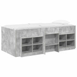Loft Bed Frame with Cabinet 3 pcs Concrete Grey Engineered Wood 3423433