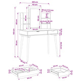 Dressing Table Set FAUSKE 4 pcs White 100 x 50 x 143 cm 3438583