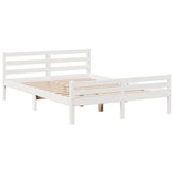 Bookcase Bed without Mattress White 140x200cm Solid Wood Pine 3322264
