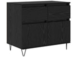 Sideboard Black Oak 60 x 35 x 70 cm Engineered Wood and Iron 881734