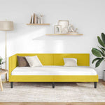 Corner Bed Frame Yellow 90 x 200 cm Velvet and Engineered wood 42016232