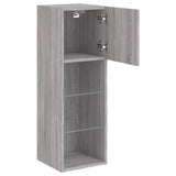 TV Cabinets with LED Lights 2 pcs Grey Sonoma 30.5x30x90 cm 837012