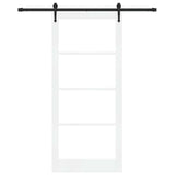 Sliding Door White 93 x 211 cm Solid Pine Wood and Glass 3332346