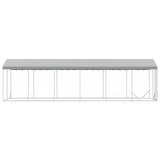 Outdoor Dog Kennel with Roof Silver 3x9x2.5 m Galvanised Steel 3190490