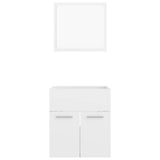 2 Piece Bathroom Furniture Set High Gloss White Engineered Wood 804779