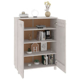 Shoe Cabinet HAMAR White 85x40x108 cm Solid Wood Pine 340517