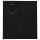 Office Cabinet Black 90x40x102 cm Steel 336407