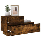 Bedside Cabinet with LED Lights Smoked Oak 70x36x40.5 cm 836781