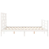 Bed Frame without Mattress White 160x200 cm Solid Wood 3194907
