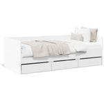 ZNTS Daybed with Drawers without Mattress White 90x200 cm 3280818