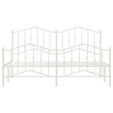 Metal Bed Frame without Mattress with Footboard White 183x213cm 373861