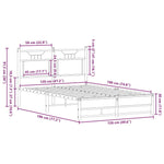 Bed Frame without Mattress Brown Oak 120x190 cm Small Double Engineered Wood 4107013