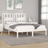 Bed Frame without Mattress White Solid Wood Super King 3103949