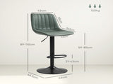 Set of Two Retro Tub Bar Stools - Green T3398P344135