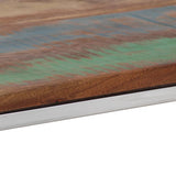 Console Table Silver Stainless Steel and Solid Reclaimed Wood 350008