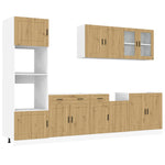 ZNTS 7 Piece Kitchen Cabinet Set Kalmar Artisan Oak Engineered Wood 3314760