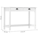 Console Table Hill with 2 Drawers 110x45x74 cm Solid Pine Wood 288992