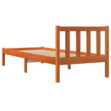 Bed Frame without Mattress Wax Brown 90x200 cm Solid Wood Pine 844806