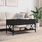 ZNTS Coffee Table Black 100x50x50 cm Engineered Wood and Metal 845356